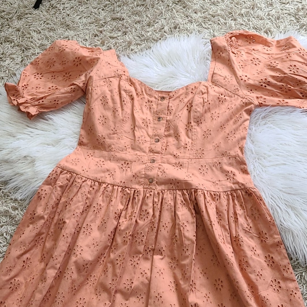 Embroidery Cotton Midi Dress, 12 - Picture 15 of 15